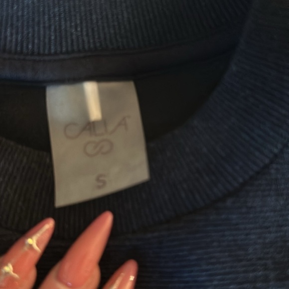 CALIA Women's Elevate Ottoman Side Zip Sweatshirt | Pure Black Heather | S - Picture 8 of 10